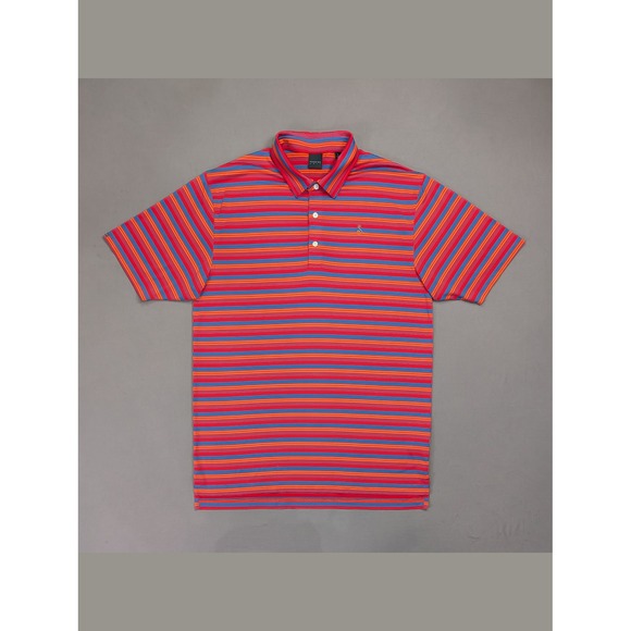 Dunning Golf Other - Dunning Golf Striped Performance Polo XL Bright Red Blue Stretch